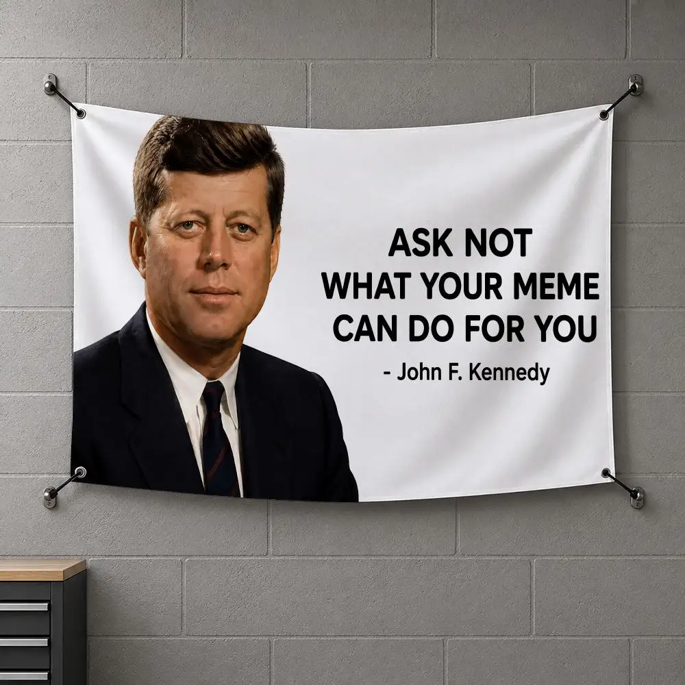 John F Kennedy Ask Not What Flags Bedroom House Living Room Dorm Outdoor Party Wall Hanging Background Banner Decor