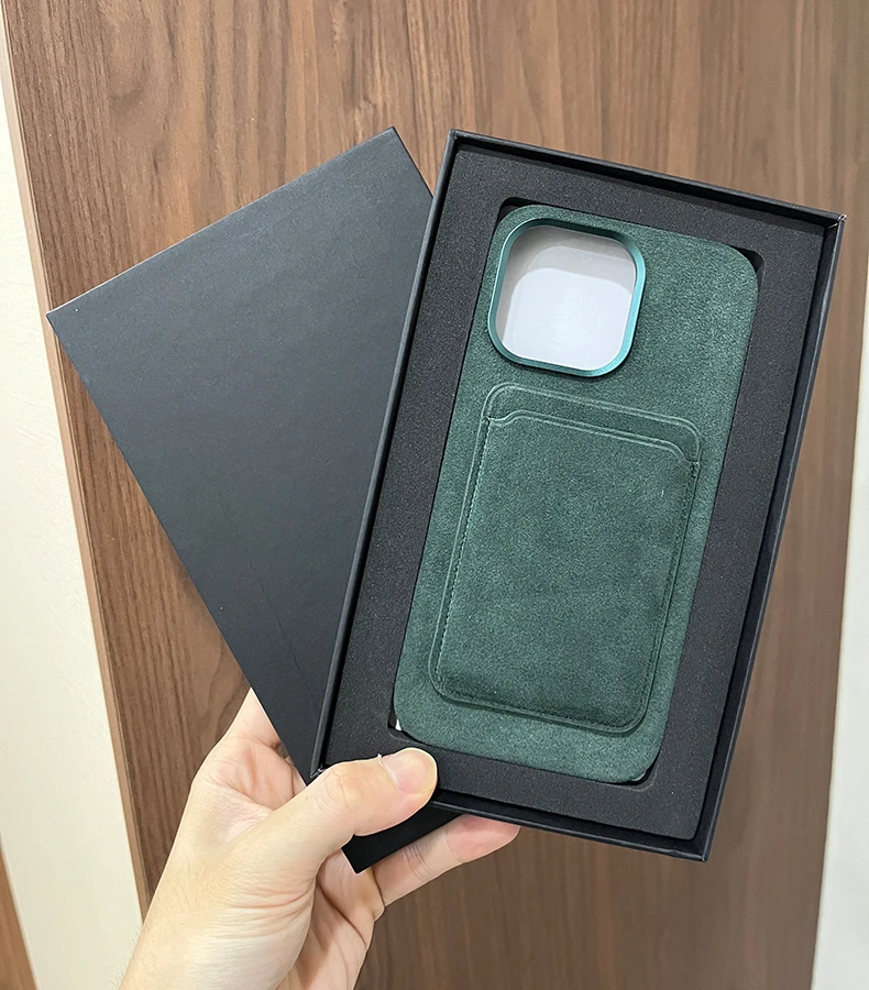 حافظة هاتف الكانتارا i المغناطيسية لهاتف Magsafe محفظة آيفون 12 13 14 15 16 Pro Max Plus 5G ProMax i13 i14 i15 i16 256/512