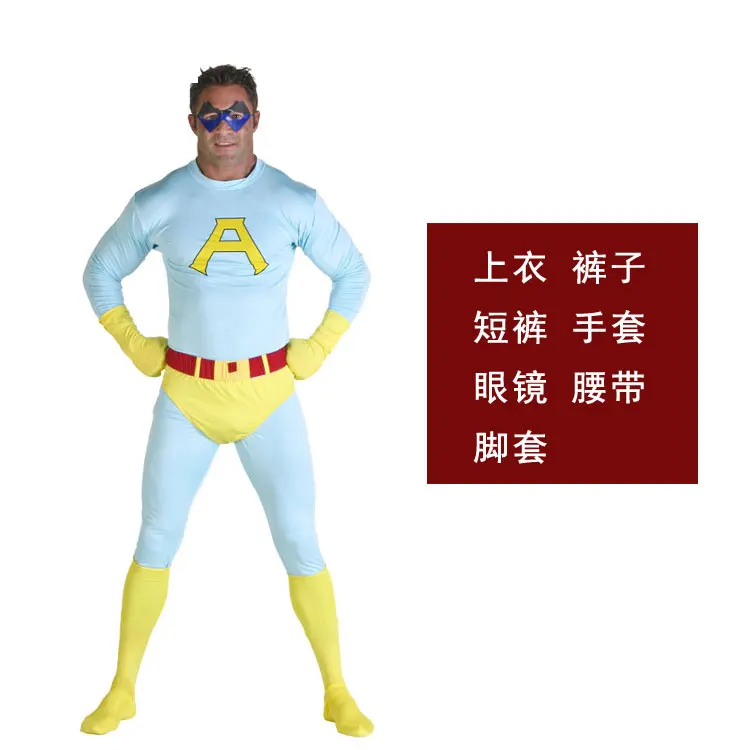 Newest Adult Cosplay Halloween Carnival Costume 3D Printing Hero Jumpsuit  Fancy Bodysuit