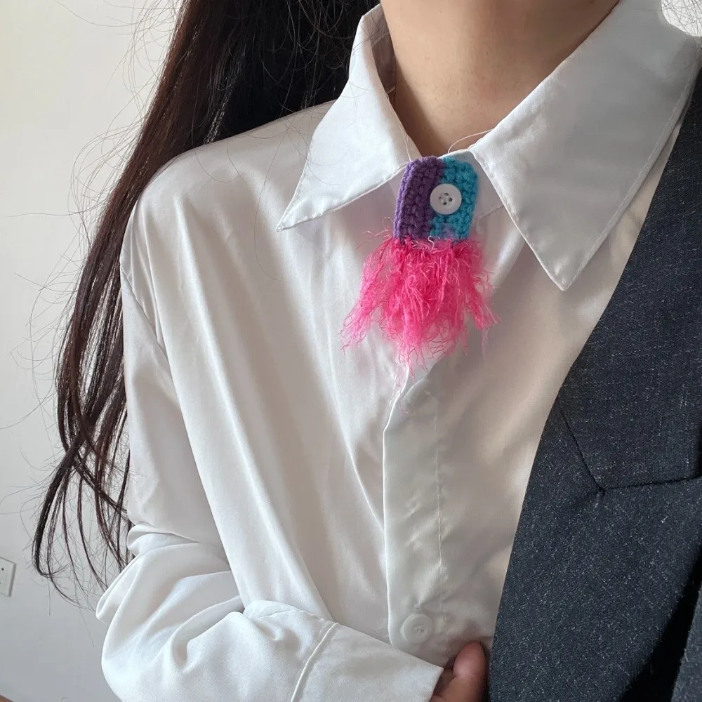 فريدة من نوعها نجم البحر طفولي زر الديكور شرابة قنديل البحر محبوك وهمية Cravat لينة ملونة DIY قميص الملحقات هدية