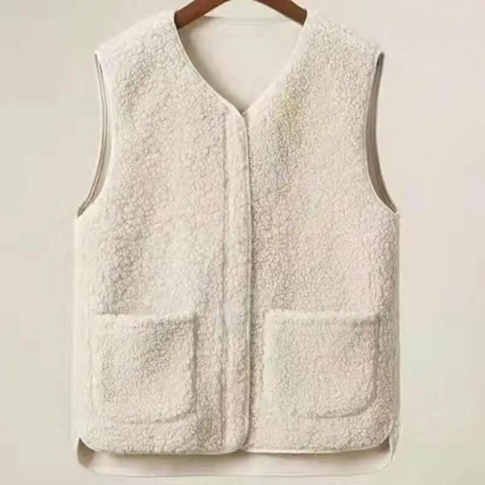 Soft Vest for Women Fleece Vest for Women Women’s Sherpa Fleece Vest with Pockets Cozy Zip-up Jacket Warm Teddy Fleece Outdoor