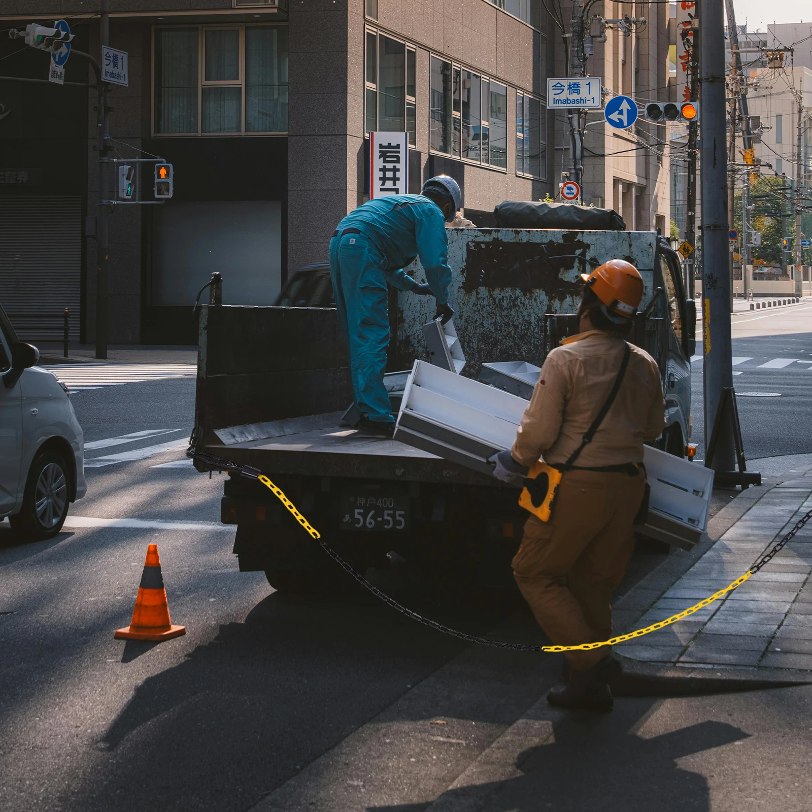 Plastic Fence Traffic Safety Barrier Warning Isolation Chain Adjustable Versatile Pedestrian Vehicle Protection Traffic