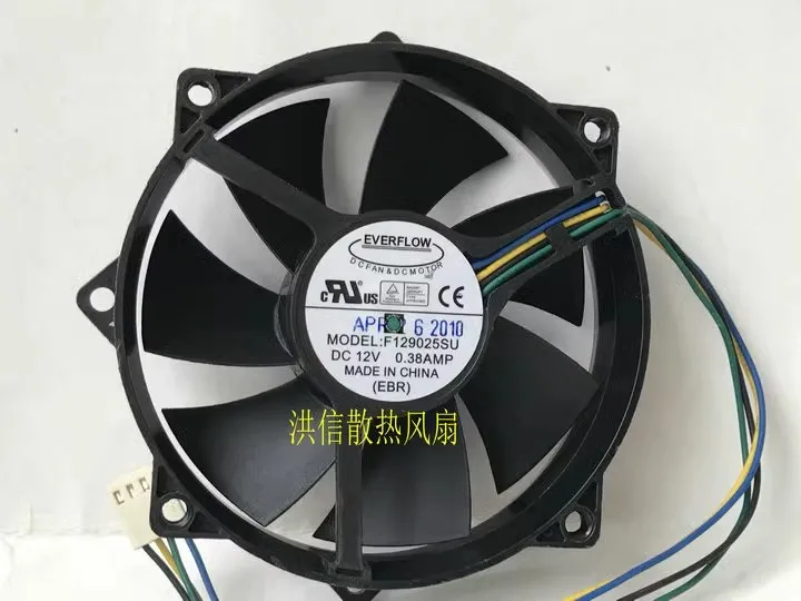 Free shipping original EVERFLOW F129025SU12V 0.38A circular 9025 PWM speed regulation CPU case fan