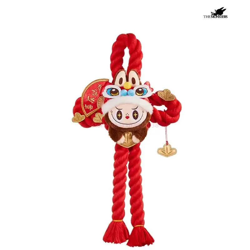 Echte Gouden Slang Gelukkig Nieuwjaar Serie Labubu Ophangingen Speelgoed Pop Anime Figuur Desktop Ornamenten Collectie Cadeau