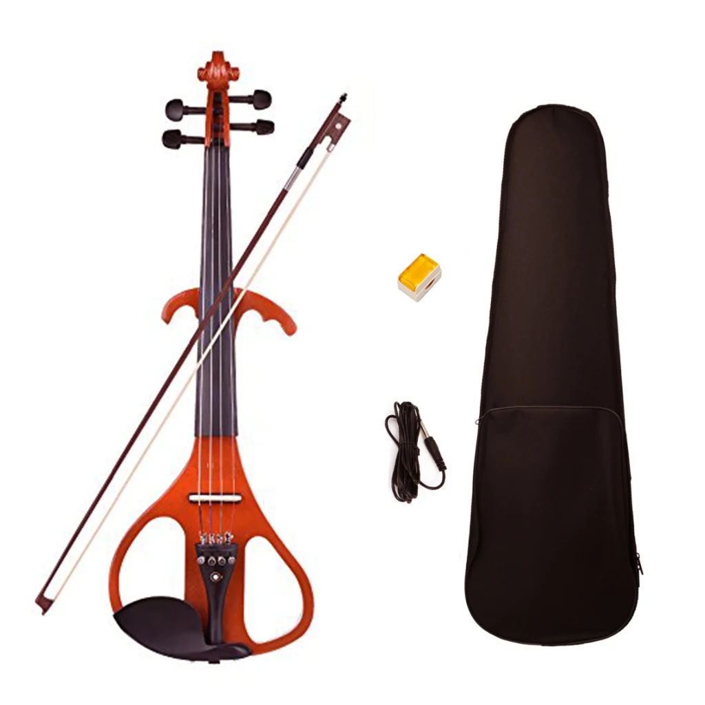 LOMMI 4/4 Electric Violin Fiddle Stringed Instrument Basswood Silent Violin with Fittings Cable Case For Music Lovers Beginners