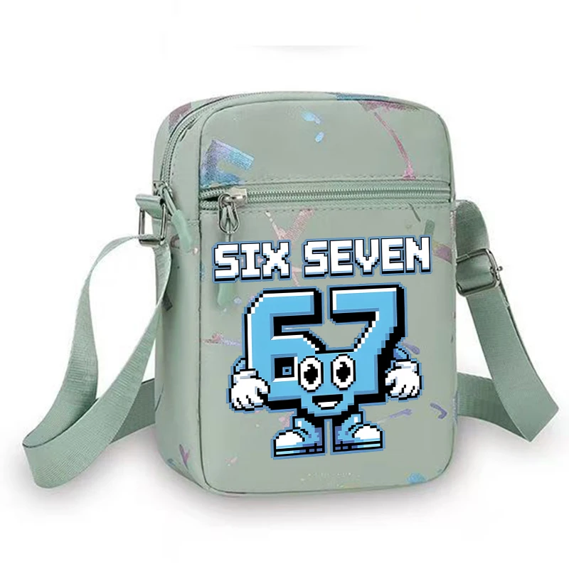 67 Six Seven Italian Brain Rot Mobile Phone Bag Mini Nylon Crossody Cell Phone Cash Messenger Bag Wallet Coin Purse ShoulderBag view 5