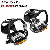 BUCKLOS Pedal de bicicleta con Clip para el dedo del pie Pedal de bicicleta de entrenamiento interior aleación de aluminio Ciclismo de Carretera al aire libre Pedal giratorio de montaña pieza de bicicleta
