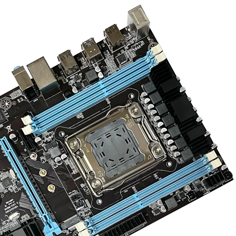 Placa-mãe X79 + cabo SATA + cabo switch + defletor + suporte + graxa térmica suporte 4XDDR3 RAM Gigabit LAN