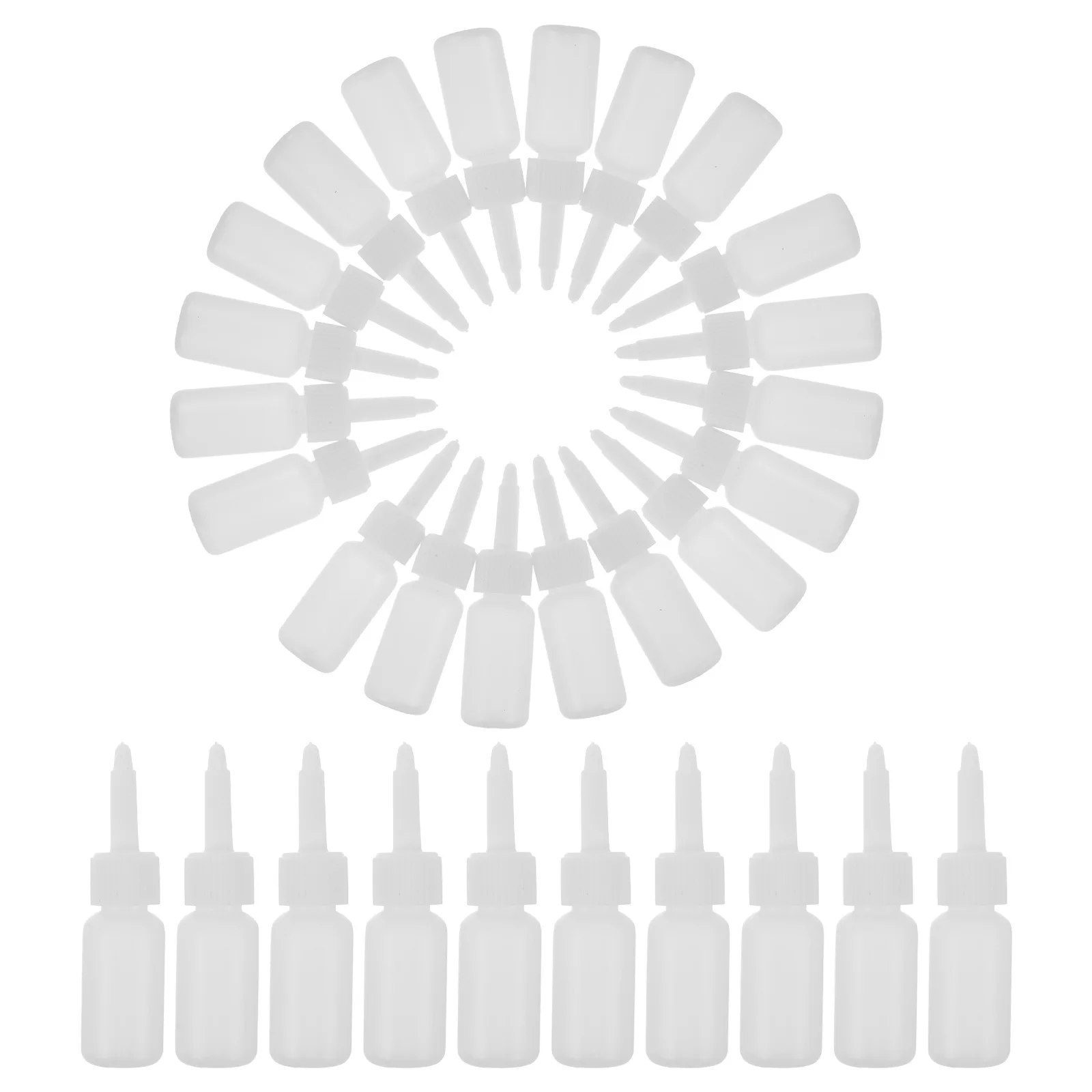 50 Stuks Lege Inktflessen voor Tattoo Pigmenten Clear Herbruikbare Plastic Knijpcontainers Universal Fit Tattoo Inkt Organizer