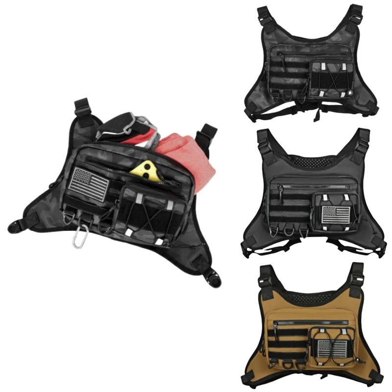 Pacote de peito para esportes ao ar livre |   Bolsa de cintura de viagem EDC |   Pacote de caminhada com corrida mãos-livres para telefone, carteira e itens essenciais