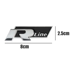 Auto Styling Front Gille Badge Dekoration, Rline -Metall -Emblem für VW Golf 7 5 6 Passat B6 MK4 Tiguan Mk7 Scirocco Besouro Touareg 12 Hauptverkaufsfusca R -Linie - №11
