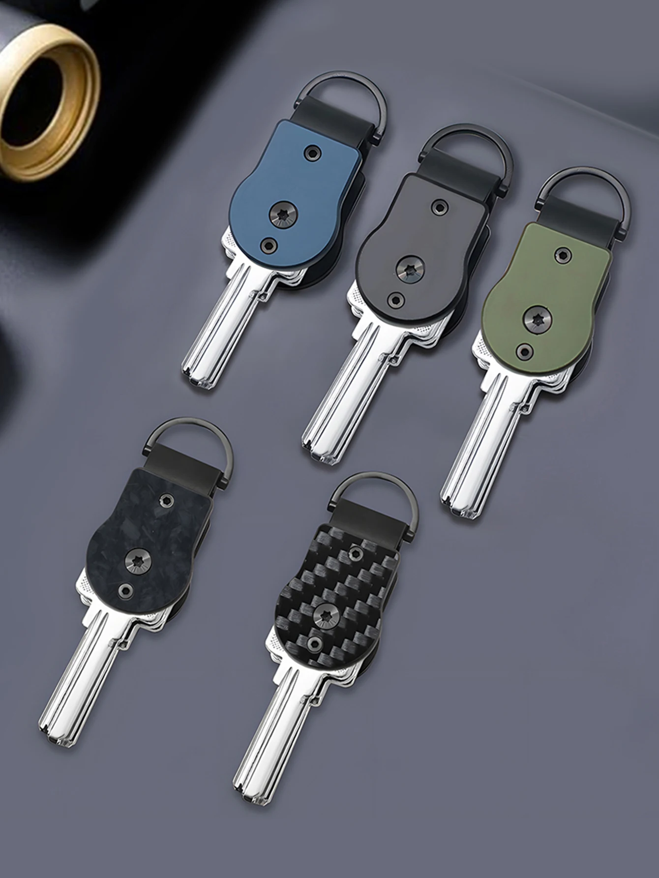 نمط جديد للنساء والرجال مفتاح تخزين سبائك الألومنيوم سلسلة مفاتيح صغيرة مدمجة أنيقة المحمولة سلسلة المفاتيح الذكية يمكن أن تحمل 2-5 مفاتيح