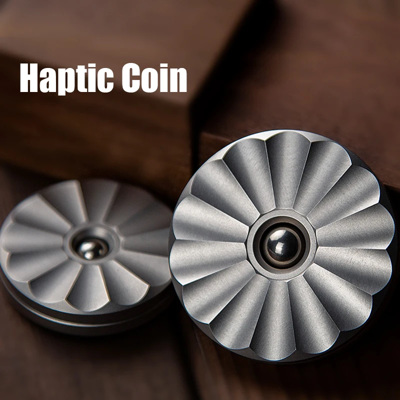 Haptic Coin Mini Finger Decompression Toy Fidget Spinner Push Brand EDC