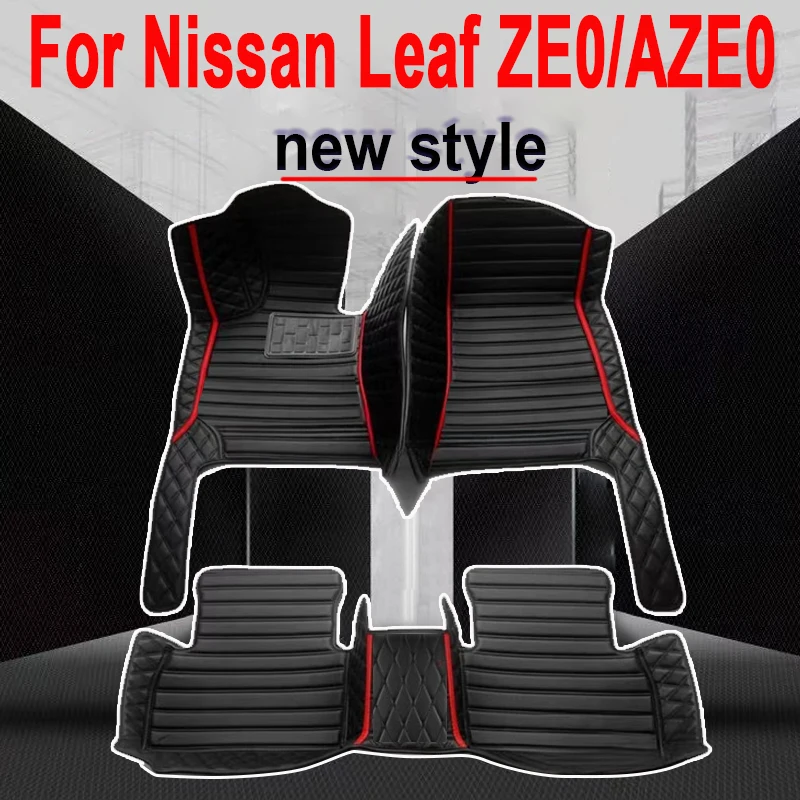 Floor Mats For Nissan Leaf ZE0 AZE0 2011~2017 Dirt-resistant Car Mats luxury Leather Mat Anti-dirt Pad Car Accessories Interior