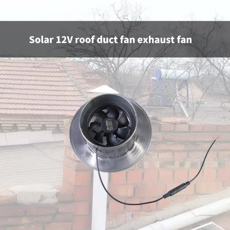 

12V Solar Exhaust Fan Mini Ventilator Solar Panel Powered Fan Air Extractor for Dog Chicken House Greenhouse Fan A0KF