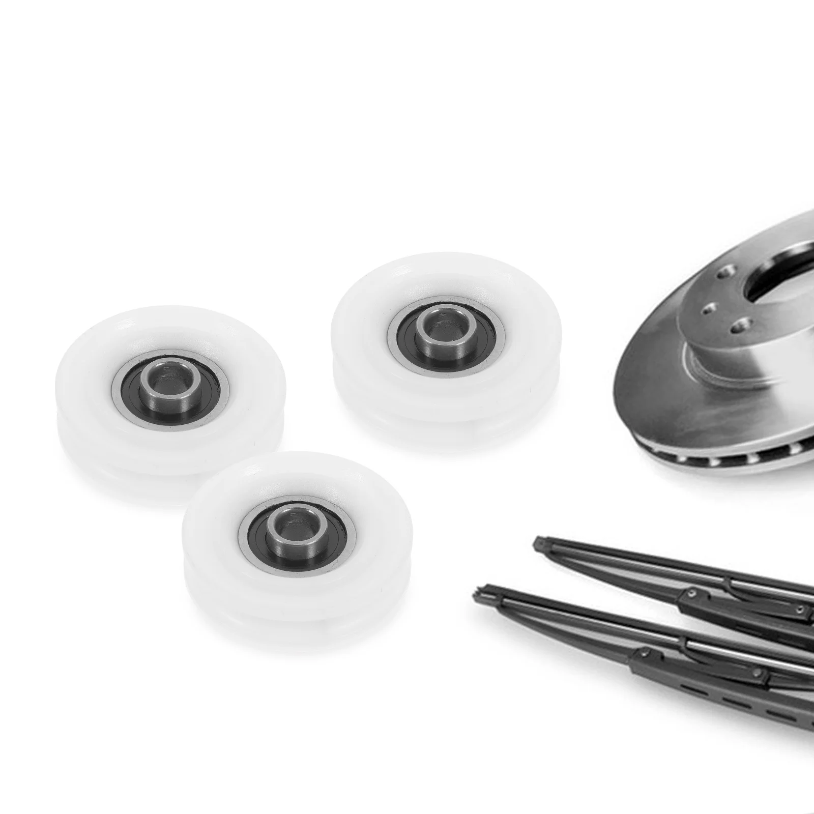 

5pcs U-Groove Pulley Ball Bearing For Sliding Door Window Track Guide Roller Nylon Coated Heavy Duty Cabinet Drawer Rolling