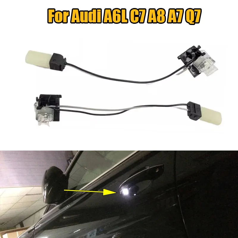 

4H0947133A 4H0947134A Car Door Handle Exterior Ambient Light Passenger Driver For Audi A6L C7 A8 A7 Q7