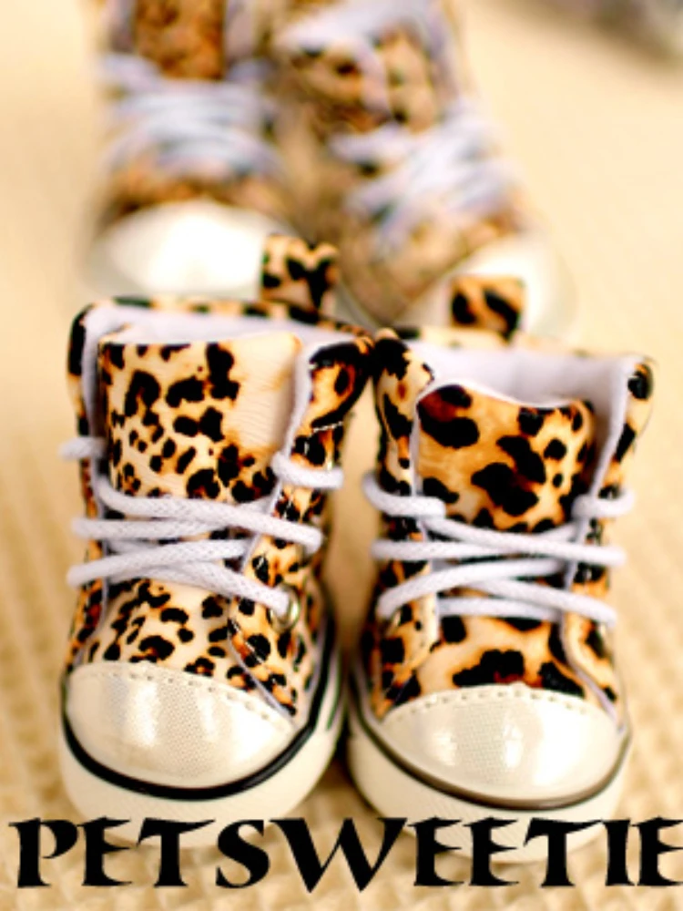 Star Shang Leopard Print Dog Shoes Teddy Shoes Four Seasons Dog Shoes