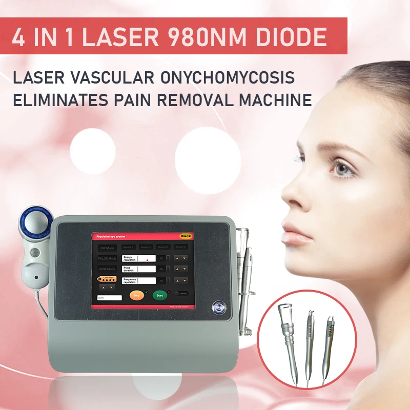 4 in 1 Diode Laser 980nm Spider Blood Vessels Removal Machine Dental Infrad Vascular Blood Vein Removal Machine