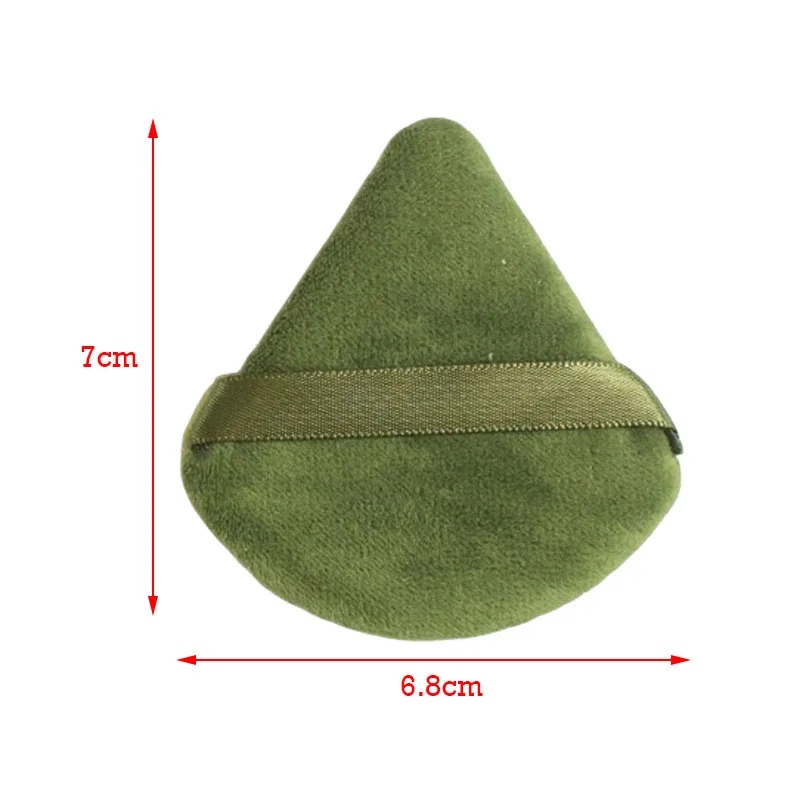50 個抹茶色三角形ベルベットパウダーパフソフトルースパウダーパフ 7*6.8*1 センチメートルミニメイクスポンジ女性美容用品
