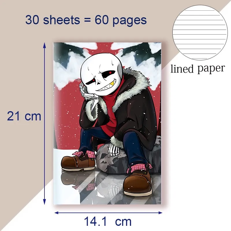 A5 Notebook Writing Pad Undertale Sans Note Book Cosplay Figure Tpu Doggo Papyrus Gaster Blaster Memo Planner Journal Gifts