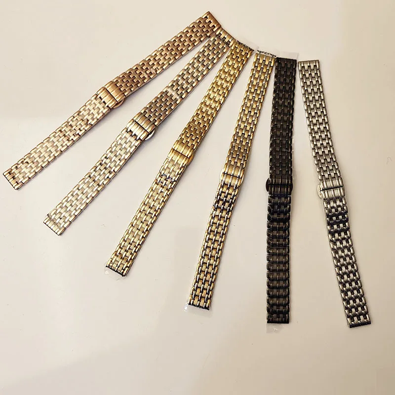 

14mm 16mm 18mm 20mm 22mm Exquisite Watchband Women Stainless Steel Strap Fit La Grande Butterfly Buckle Wristband Bracelet Parts