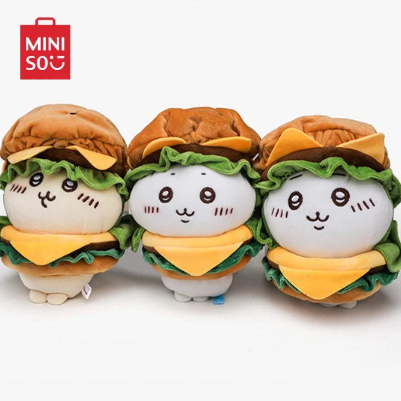 Miniso Chiikawa Doll Hamburger Plush Toy Sofa Desktop Decoration Cartoon Children's Model Animation Peripheral Birthday Gift