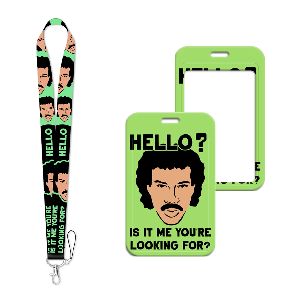 

'Hello' Quotes Lanyard Neck Strap Keychain Cartoon Figures ID Card Cover Badge Holder Mobile Phone Hang Rope Keyring Accessories