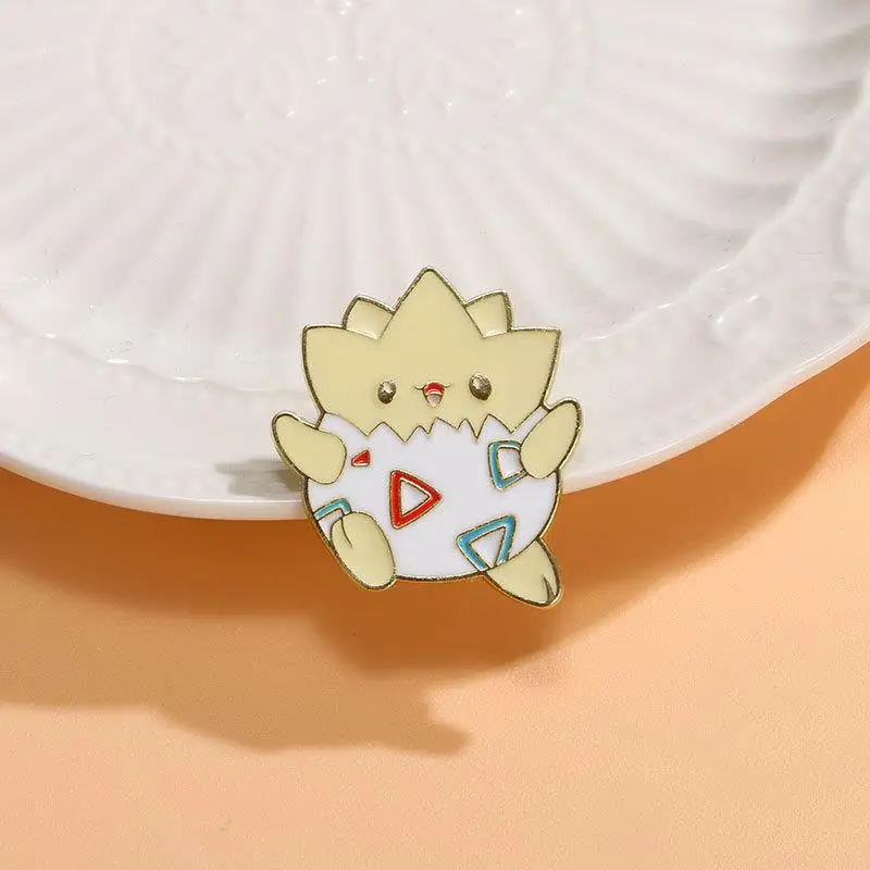 Cute Pokémon Togepi Brooch Anime Figure Enamel Pin Backpack Decoration Cartoon Cosplay Props Jewelry Birthday Gifts Kids Toys