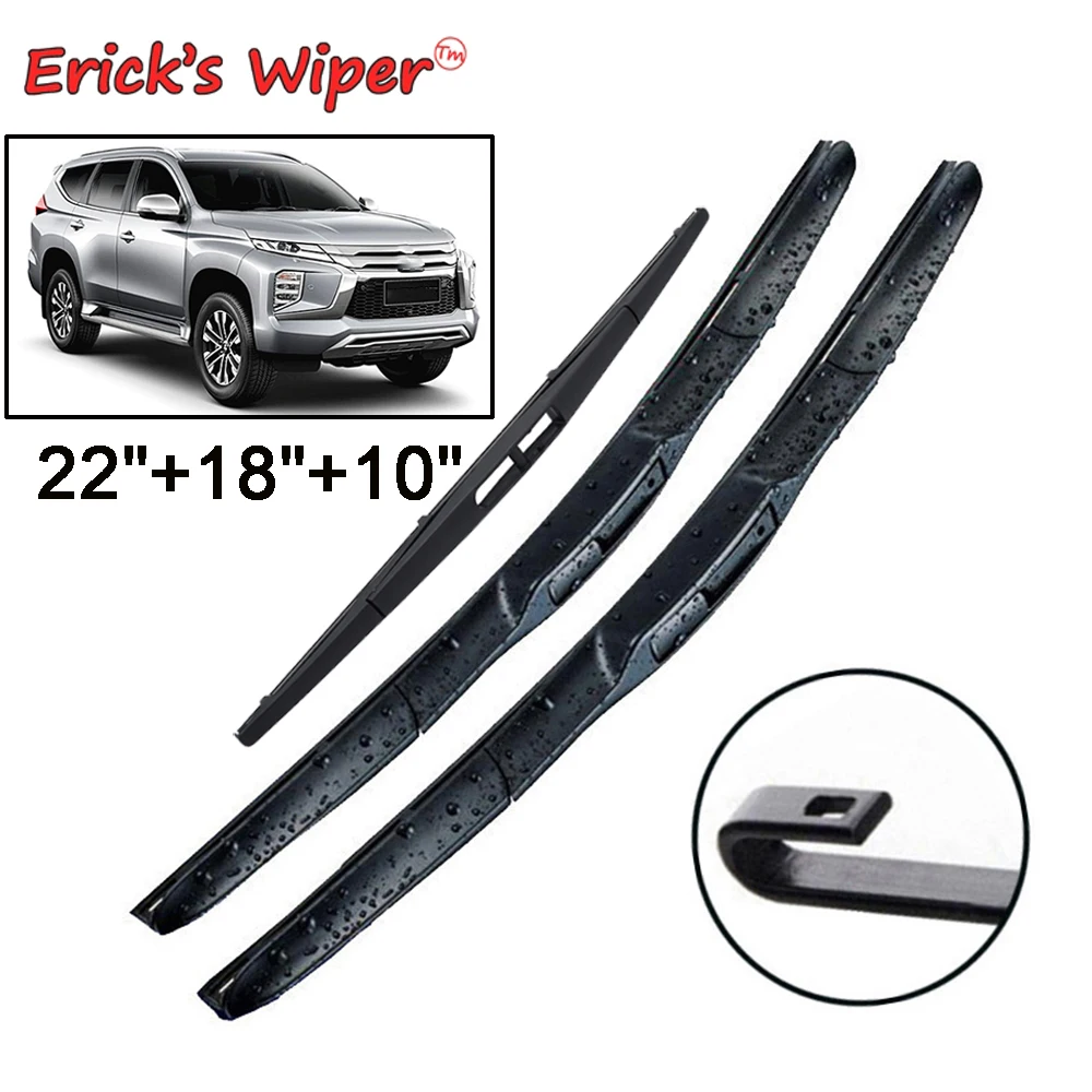 Erick\'s Wiper Front & Rear Wiper Blades Set For Mitsubishi Pajero Montero Shogun Sport 15 - 22 Windshield Windscreen 22\