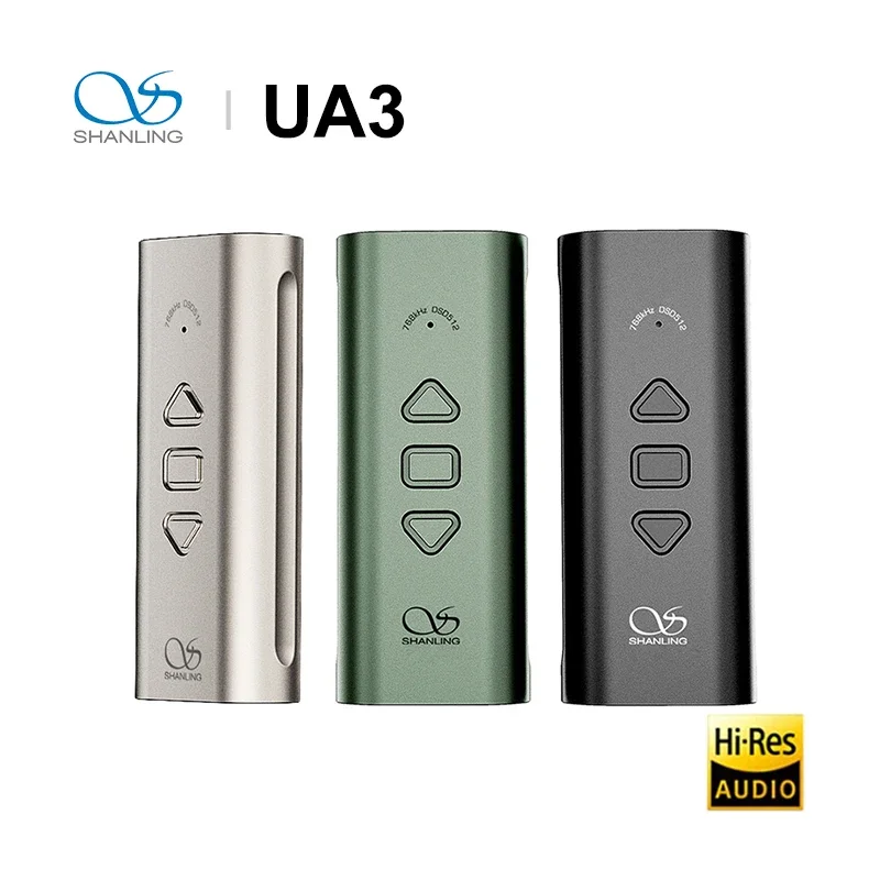 SHANLING UA3 고해상도 HIFI 휴대용 USB DAC AMP, AK4493SEQ 라인 밸런스드 오디오 출력, C 타입에서 3.5mm 4.4mm 스위치 PC 휴대폰용