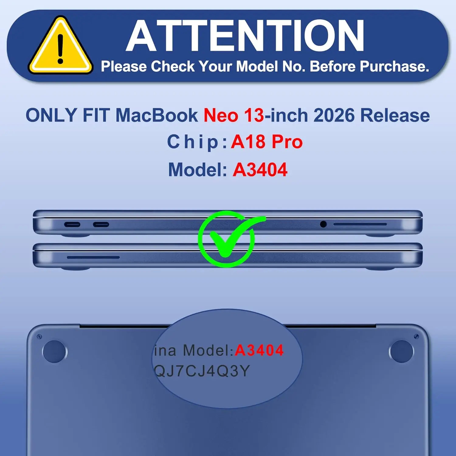 Compatible With MacBook Neo 13 inch Case 2026 A3404 A18 Pro Matte Finish Scratch & Fingerprint Resistant Hard Shell Case Cover