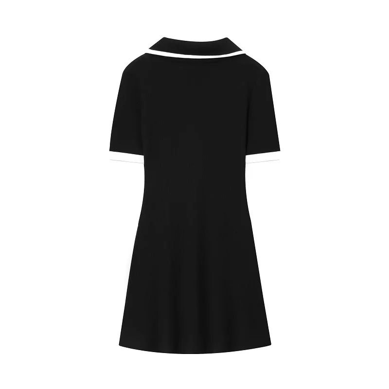 MUJER noir tricoté robes courtes pour femmes moulante Mini robe femme bouton décontracté femmes robes à manches courtes robes formelles