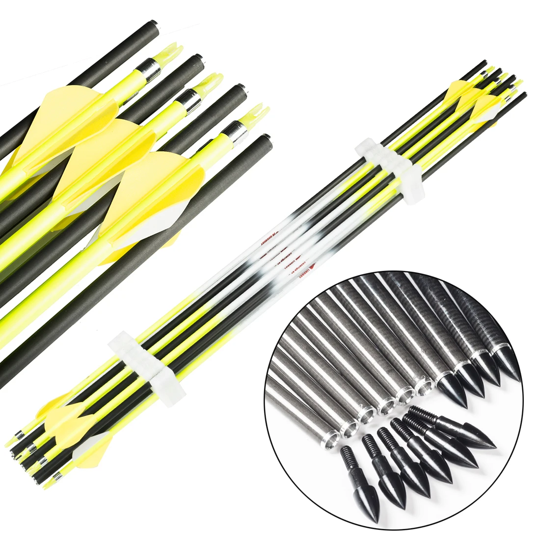 

Linkboy-Archery Carbon Arrows, Spine 300-800 Spine, Plastic Vanes, Compound Bow, Hunting, Shooting, 12Pcs