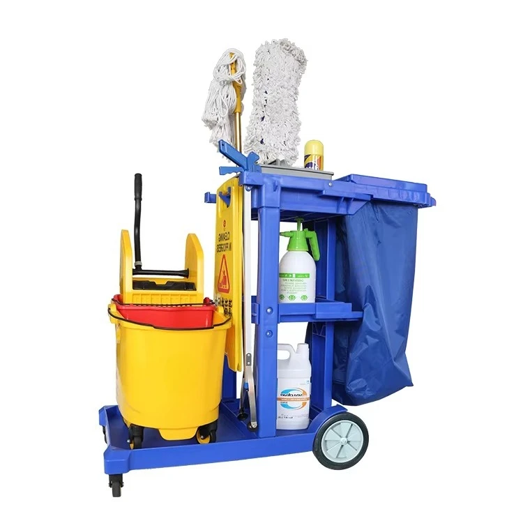 

Многофункциональная уборочная тележка с крышкой для отелей и гостиниц, тележка для обслуживания номеров, сервисная тележка для уборки