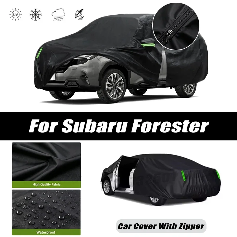 For Subaru Forester Car Covers Outdoor Waterproof Sun Rain Snow Protection UV Car Zipper Design Car Cover Accessories