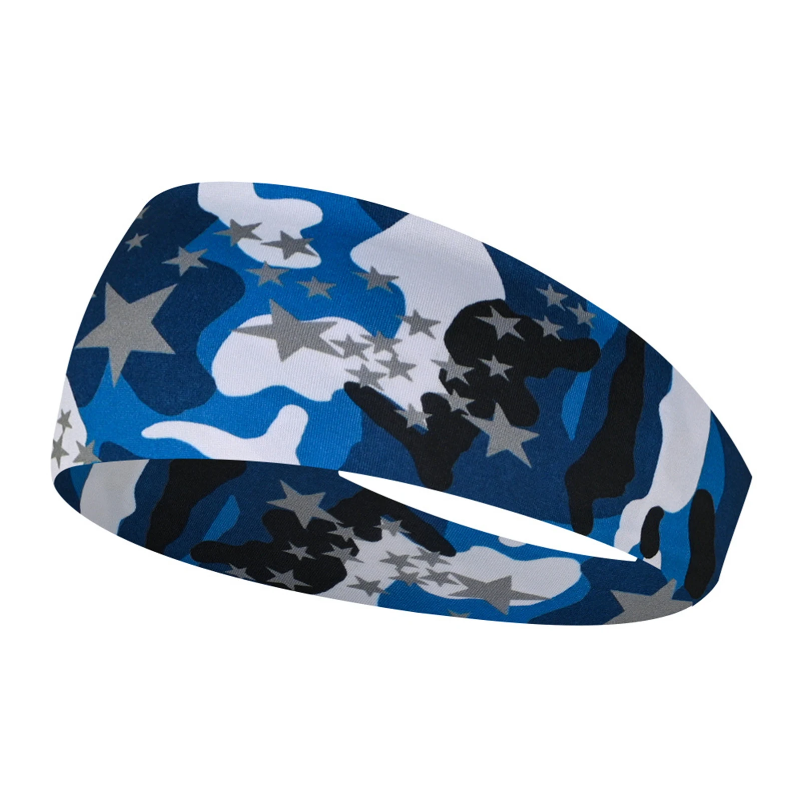 

Stretchy Yoga Headscarf Camouflage Sports Headband Moisture Wicking Unisex Patriotic Camo Workout Band Running Sweatband