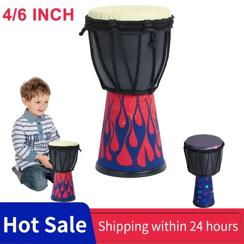 Djembe Drum Goatskin Drumhead Vintage Portable Professional Handcrafted Goatskin Arabic Drum For Birthday New Year Kindergarten