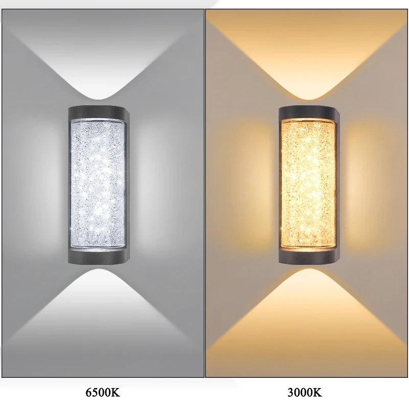 Imagem -06 - Impermeável Led Crystal Wall Light Lâmpada ao ar Livre up Down Lâmpada Moderna para Casa Escadas Quarto Cabeceira Banheiro Cob 10w