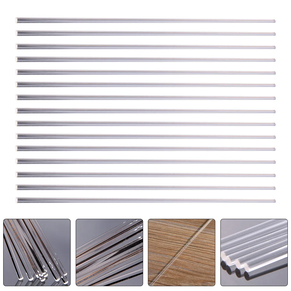 

30pcs Micro Landscape Decorations Transparent Acrylic Sticks For Diy Crafts Support Flower Arrangement Dowel Rods Garden Party