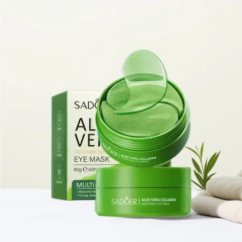 60szt Aloe Vera Collagen Eye Mask Anti Dark Circles Removal Eyes Bags Moisturizing Firming Eye Patches Eyes Skin Care Products