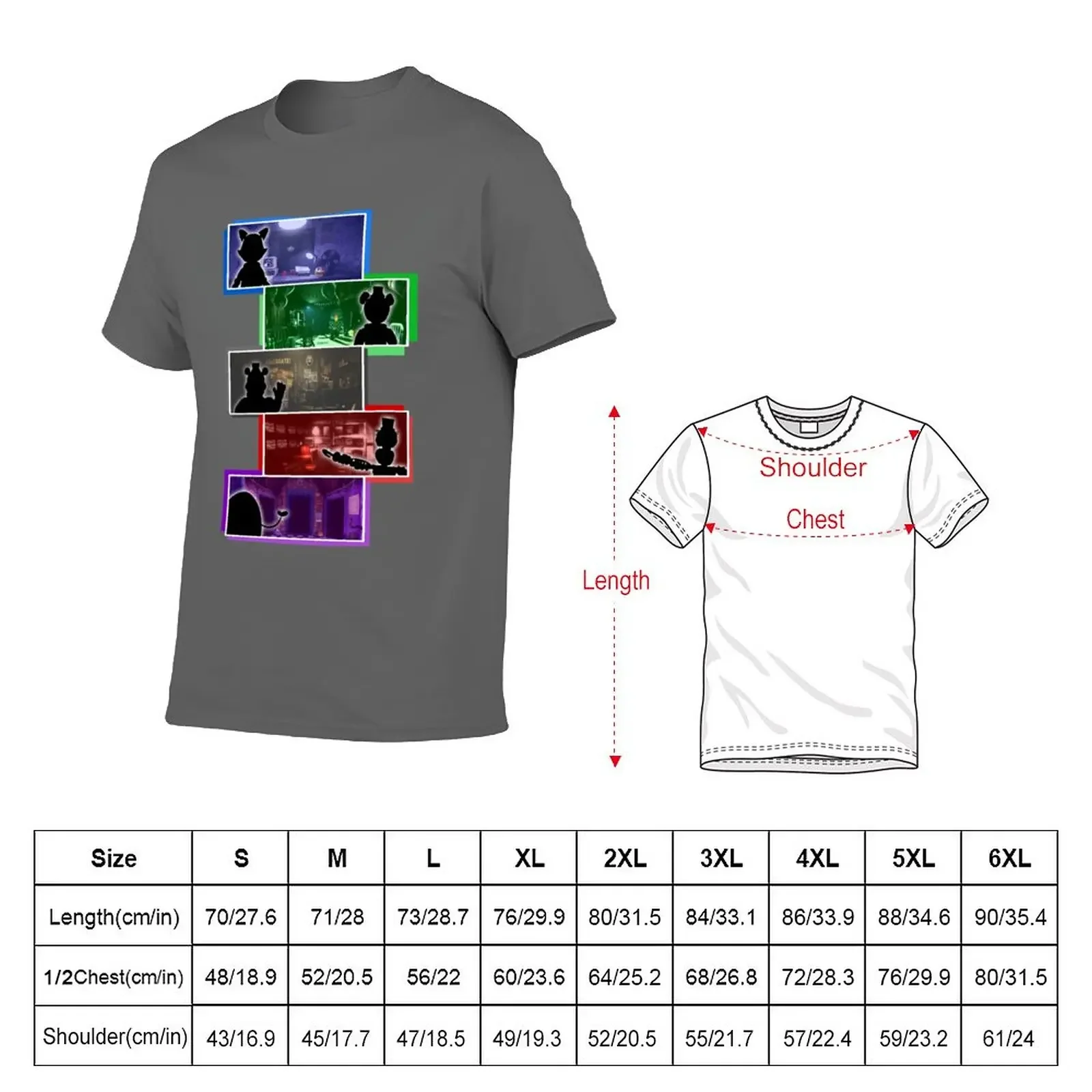 New Fazbear Fanverse - Group T-Shirt Short sleeve tee sweat shirt t shirt for men