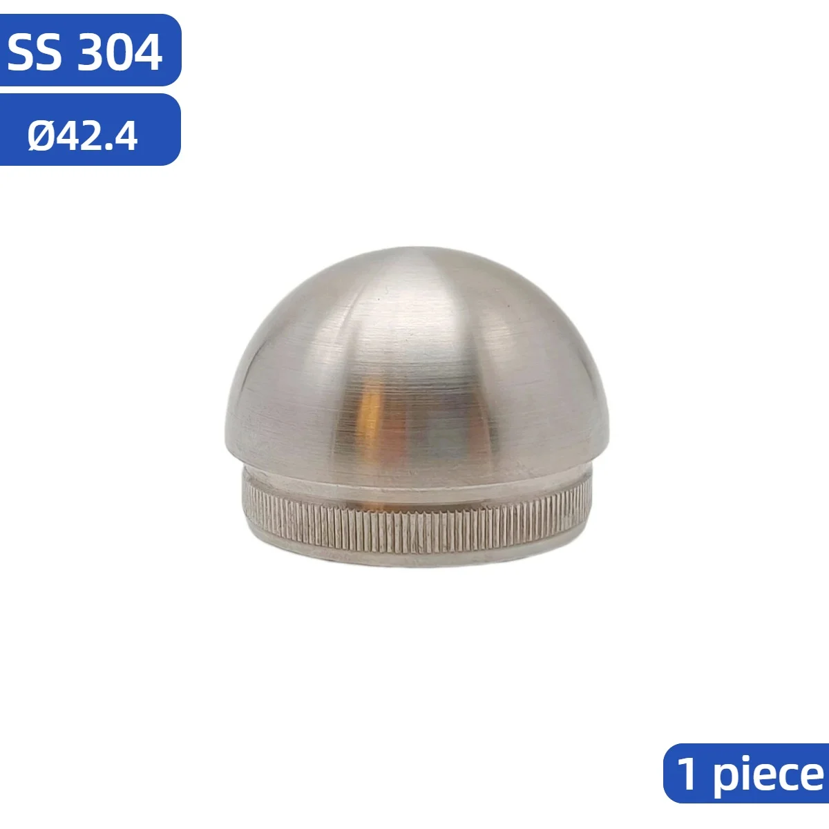 304 Stainless Steel 42.4mm Stair Railing Staircase Balustrade Balcony Ball Shape Handrail End Cap