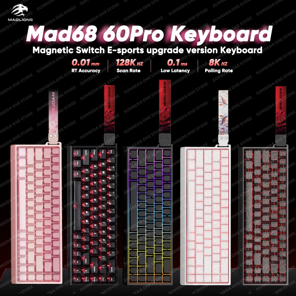 

FGG Madcatz MAD60/68 HE Mad 60he 8K Mechanical Keyboard Magnetic Switch Madlions Mad 68he Wired Gaming Keyboards Gamer Custom