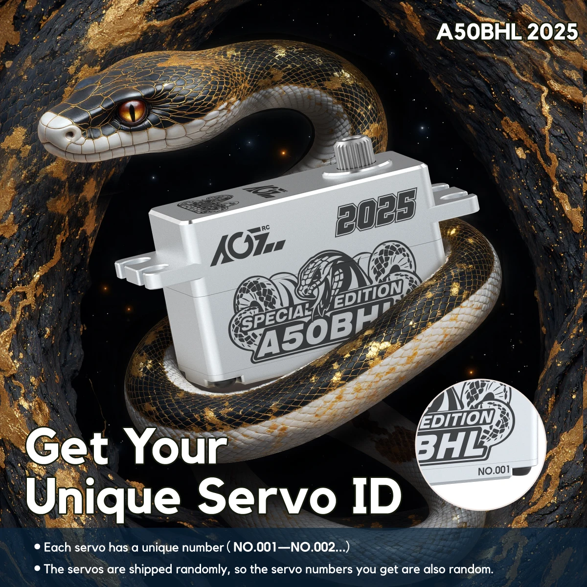 

AGFRC A50BHL 2025 Special Edition 19KG Programmable Low Profile Brushless Servo For RC Drifting