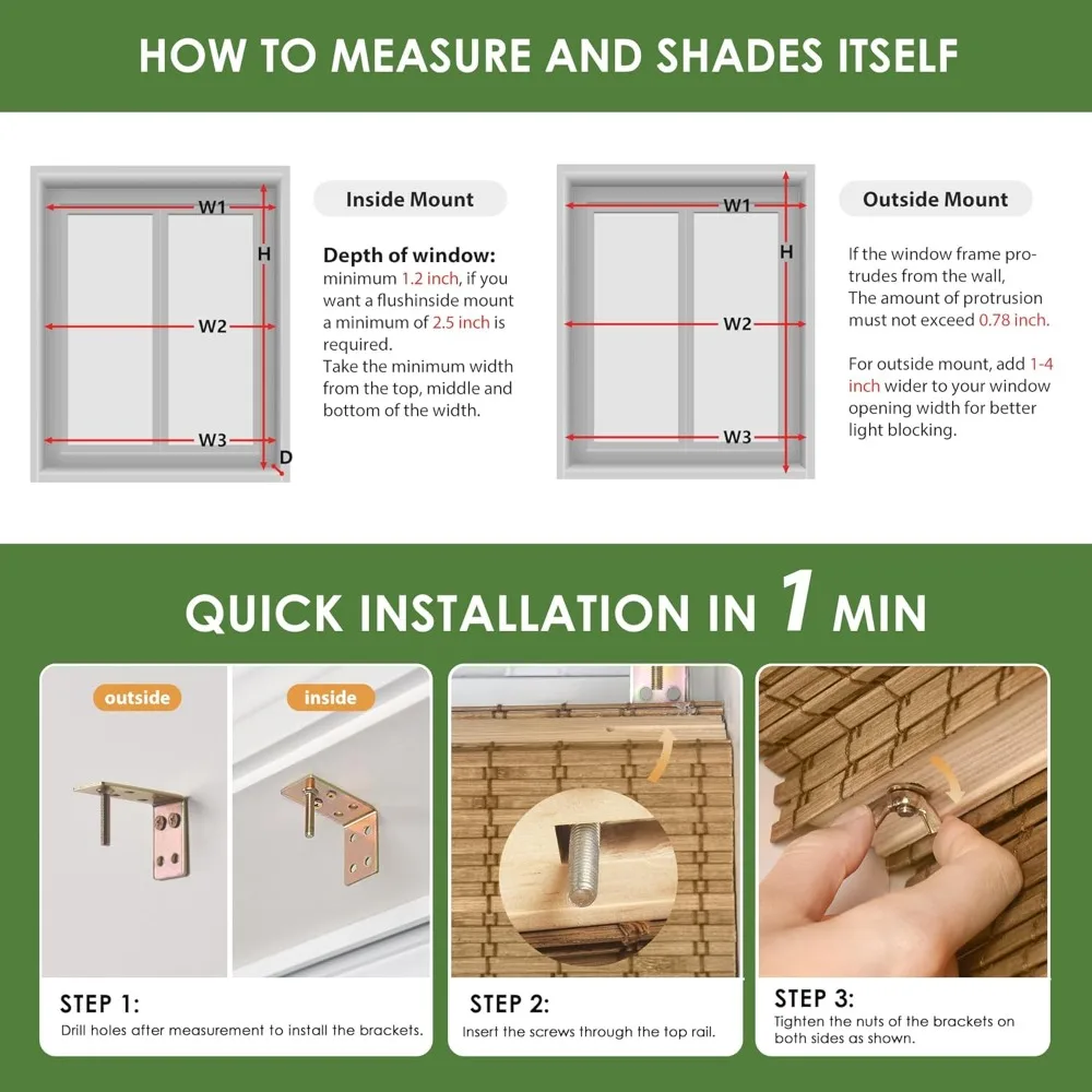ظلال رومانية من الخيزران اللاسلكي لتغميق الخصوصية والغرفة، ستائر نافذة داخلية مناسبة للاستخدام المنزلي والفناء #6