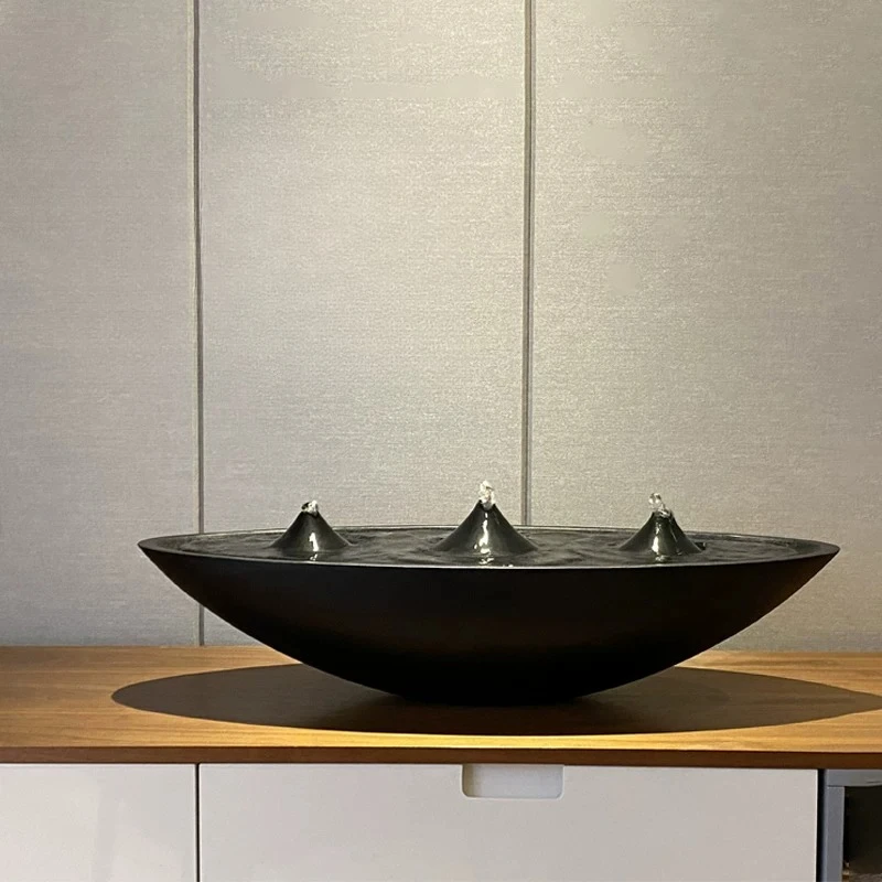 Fountain, flowing water ornament design, entrance, living room, clubhouse, courtyard, water drop water feature, simple