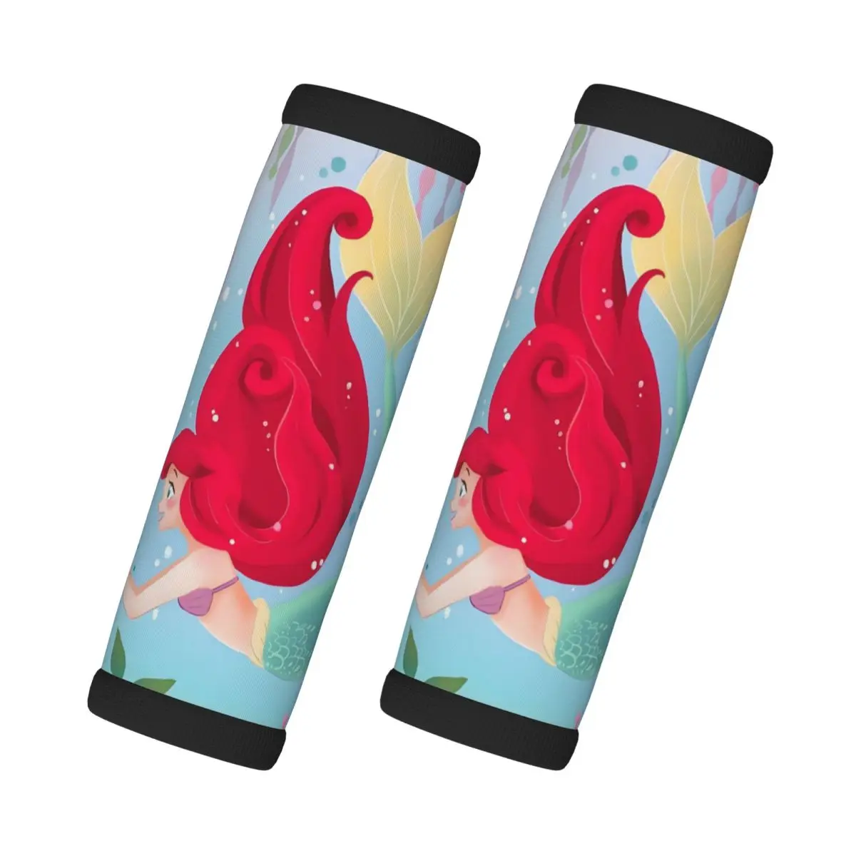 

Custom The Little Mermaid Luggage Handles Wrap Grips 2 Pcs Handle Grip For Travel Bag Luggage Suitcase Airplane Princess Ariel