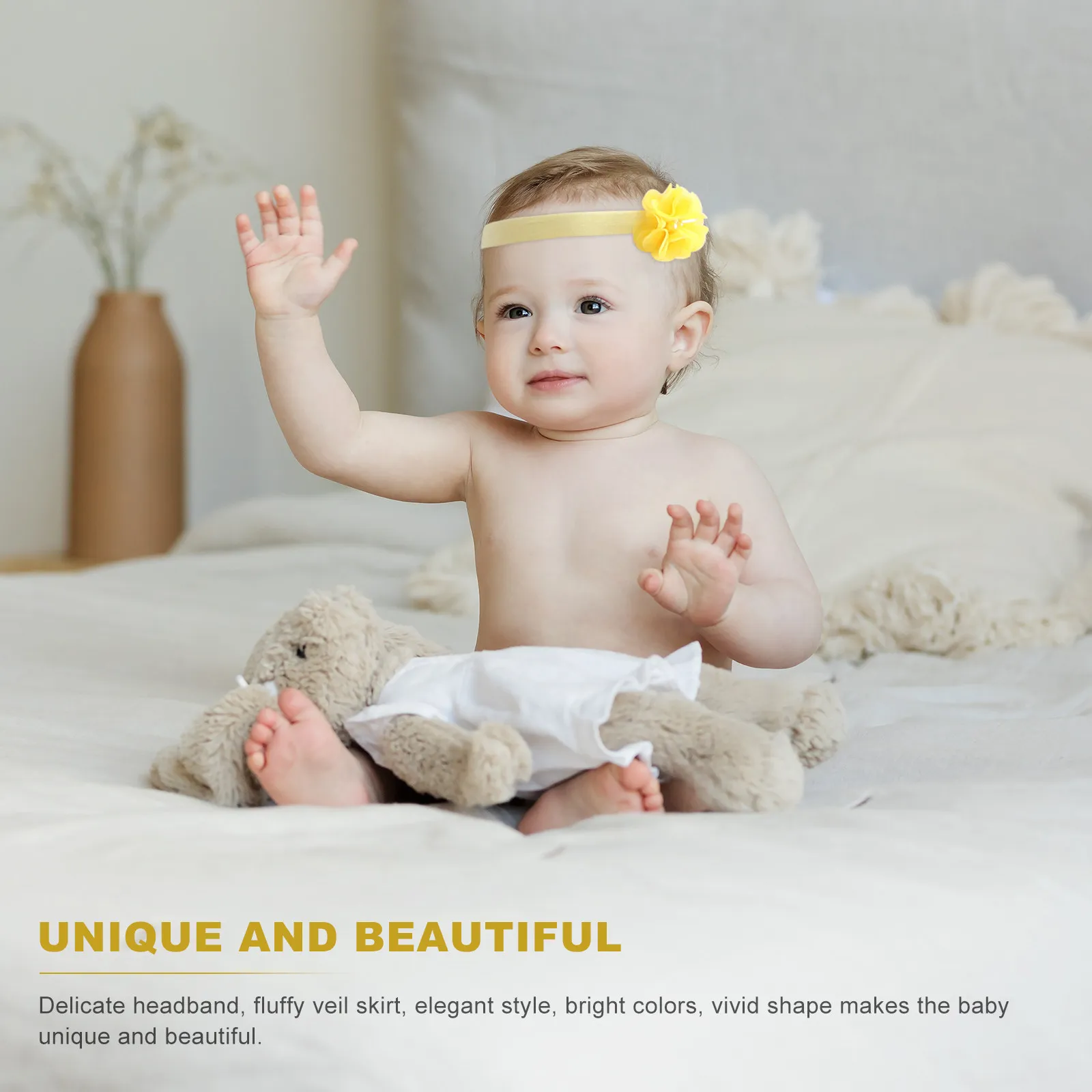 Yellow Baby Tutu Skirt Set Includes Headband Soft Elastic Tulle Dress for 0-12M Infant Photography Prop Girl Tutu Outfit