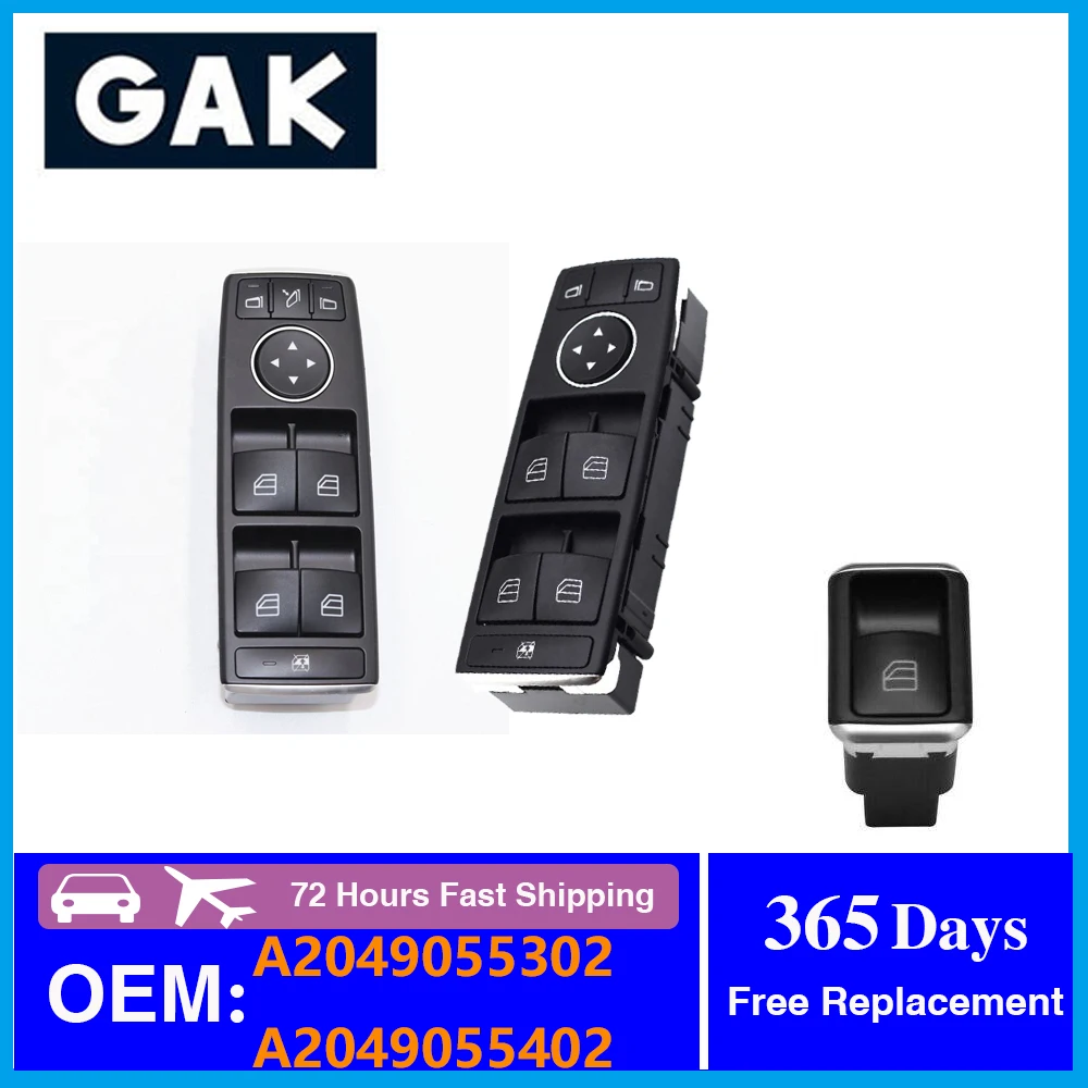 

GAK Brand New 2049055302 2049055402 2049058102 Electric Power Master Window Switch For Mercedes Benz W204 W212 C E GLK Class